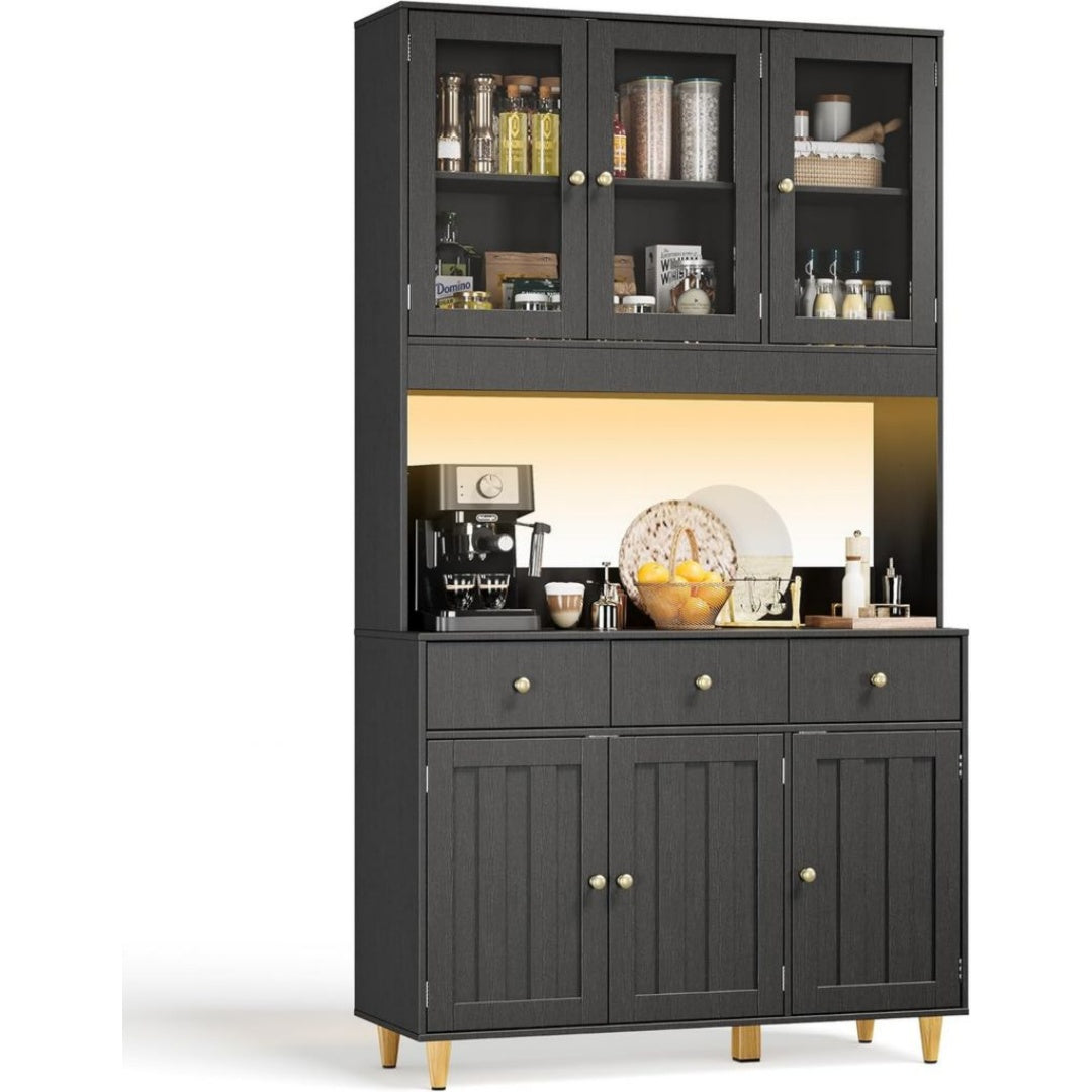 Rangements colonnes reglable finition bois noir