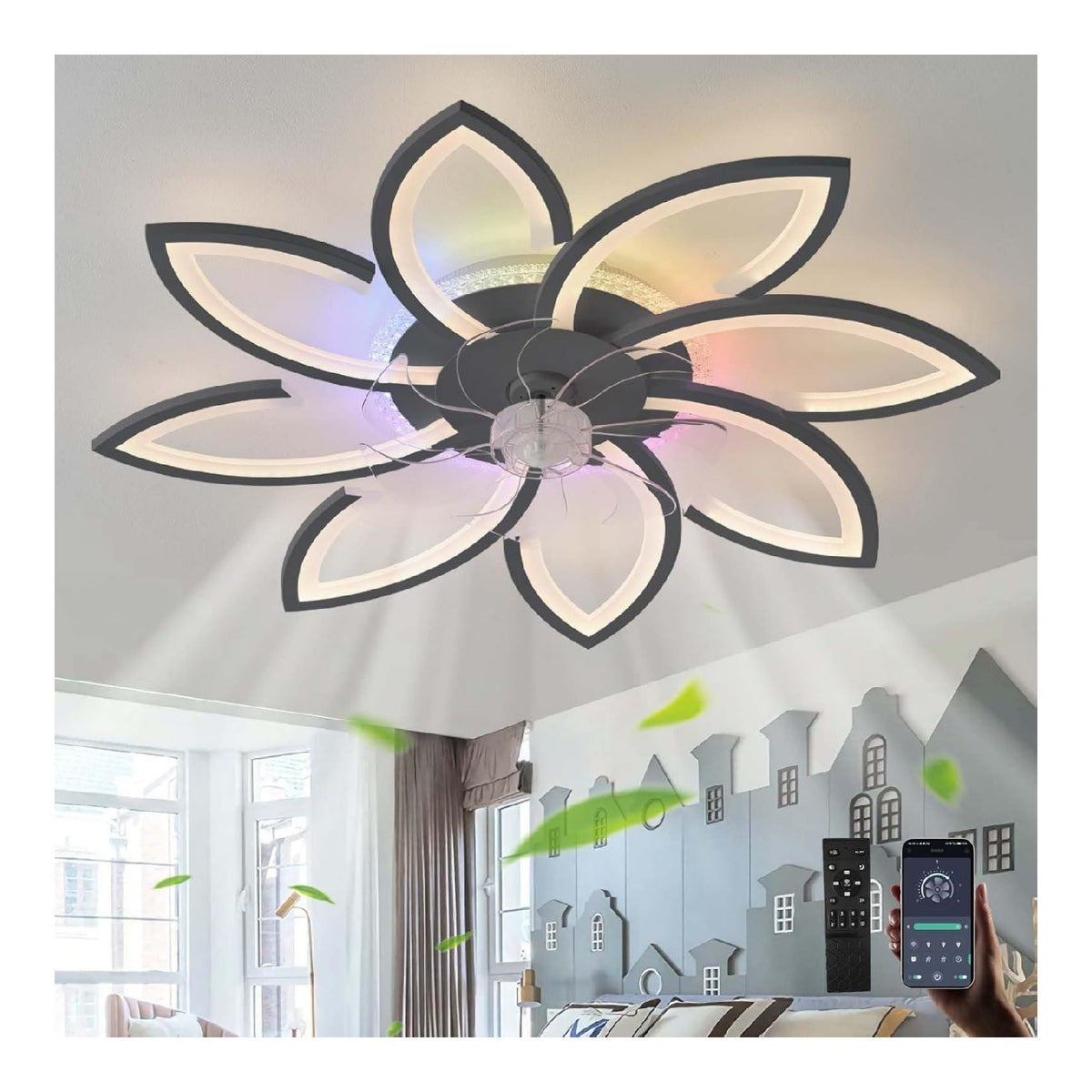 Luminaire Noir et Blanc a silhouette graphique de type lustre 3000K