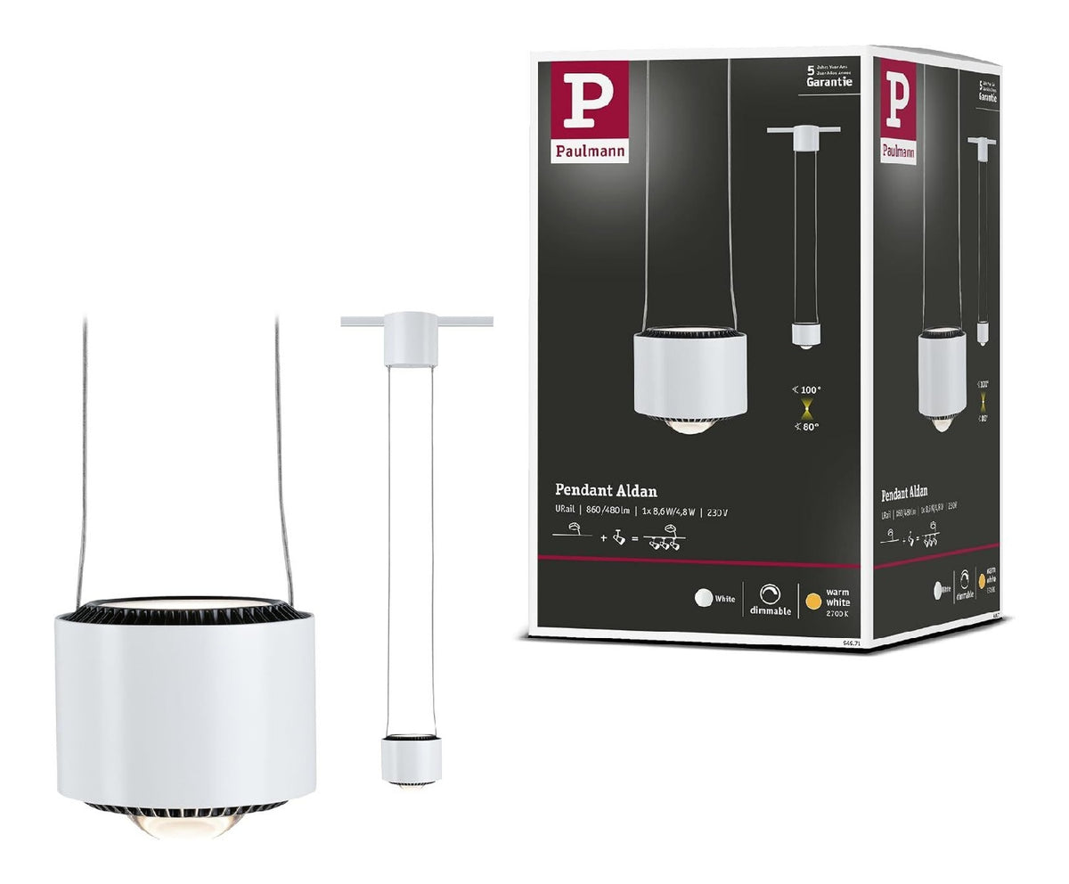 Suspension Blanc au style moderne avec conception fonctionnelle 5W 2700K