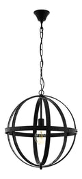 Luminaire Noir a silhouette graphique de type suspension 60 W E27