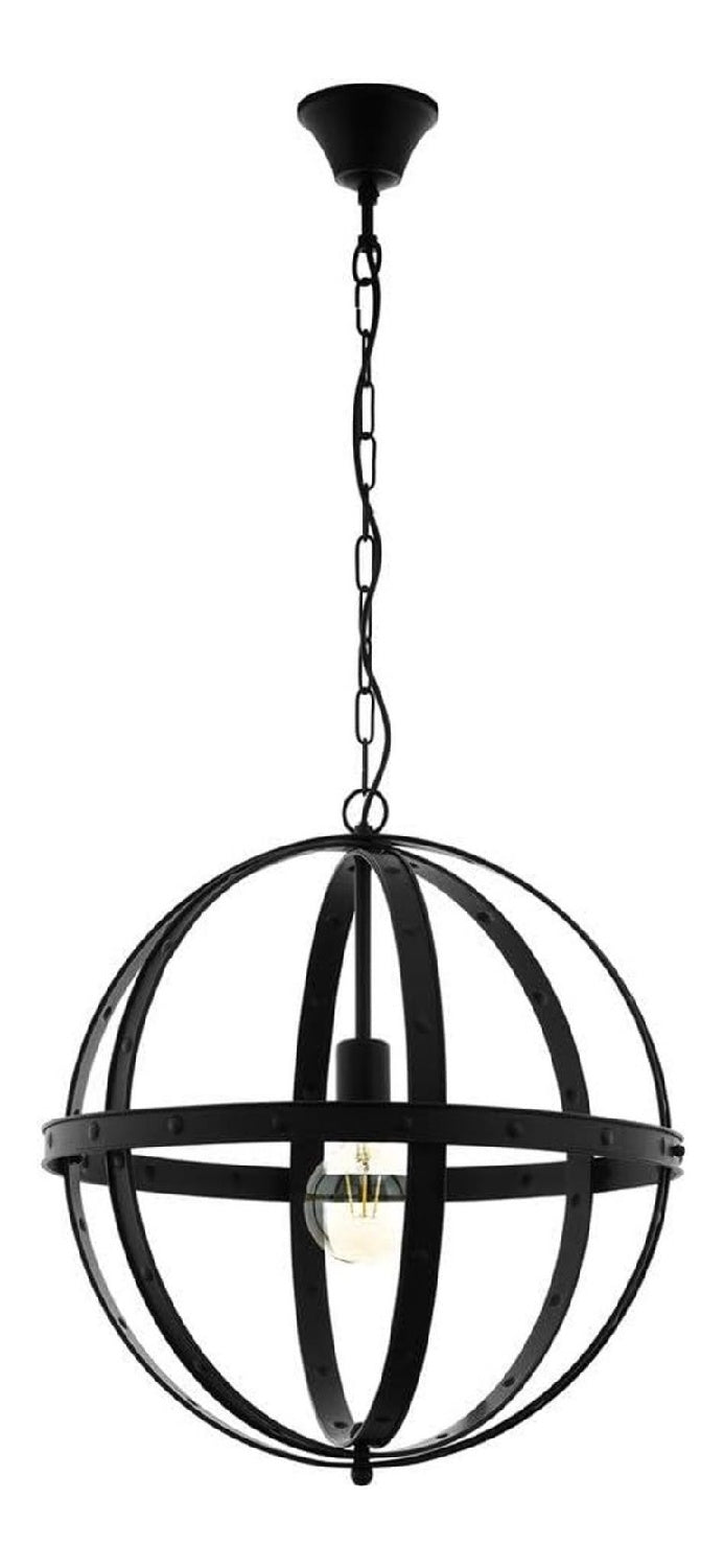 Luminaire Noir a silhouette graphique de type suspension 60 W E27