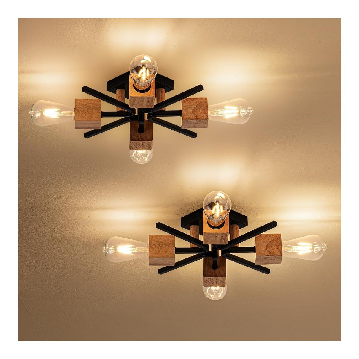 Solution lumineuse Noir et Ambre au dessin sobre en format luminaire 60 W