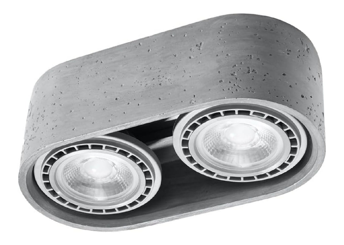 Spot de plafond Gris et Ambre aux lignes epurees avec eclairage confortable 12W IP20 4000K