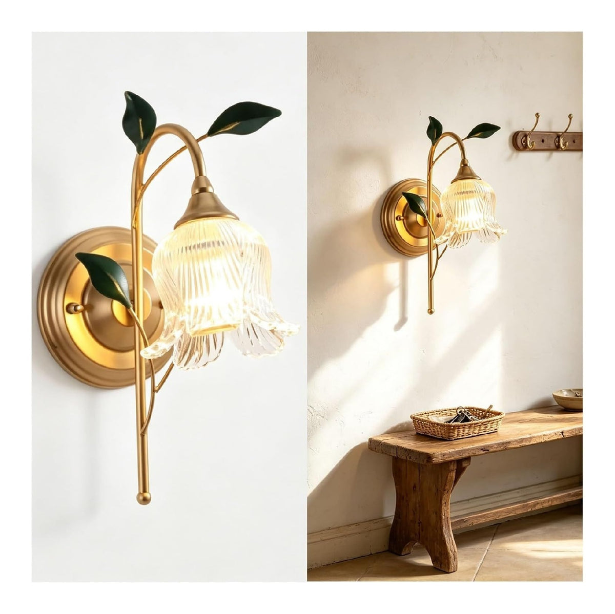 Applique murale decoratif Dore et Ambre avec diffusion lumineuse harmonieuse E14 G9-8959