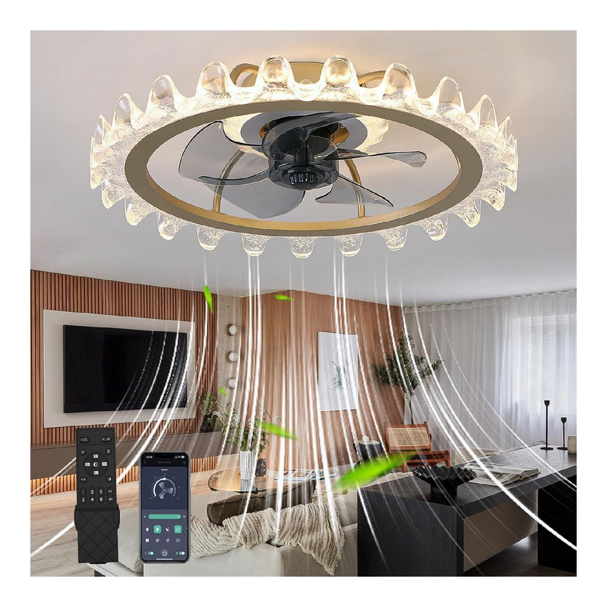 Plafonnier Dore et Ambre au style moderne avec conception fonctionnelle