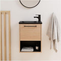 Rangements suspendus finition bois naturel