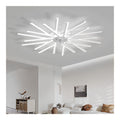 Lustre Blanc et Ambre aux lignes epurees avec eclairage confortable