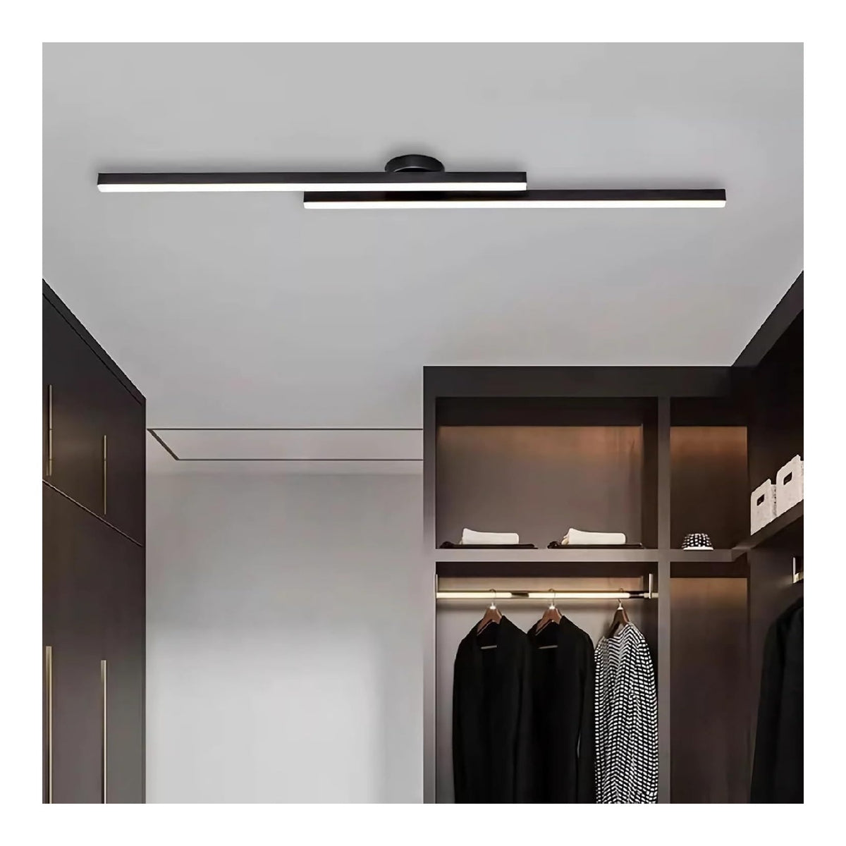 Plafonnier Noir et Blanc a presence elegante et lumiere agreable 32W IP20 3000K