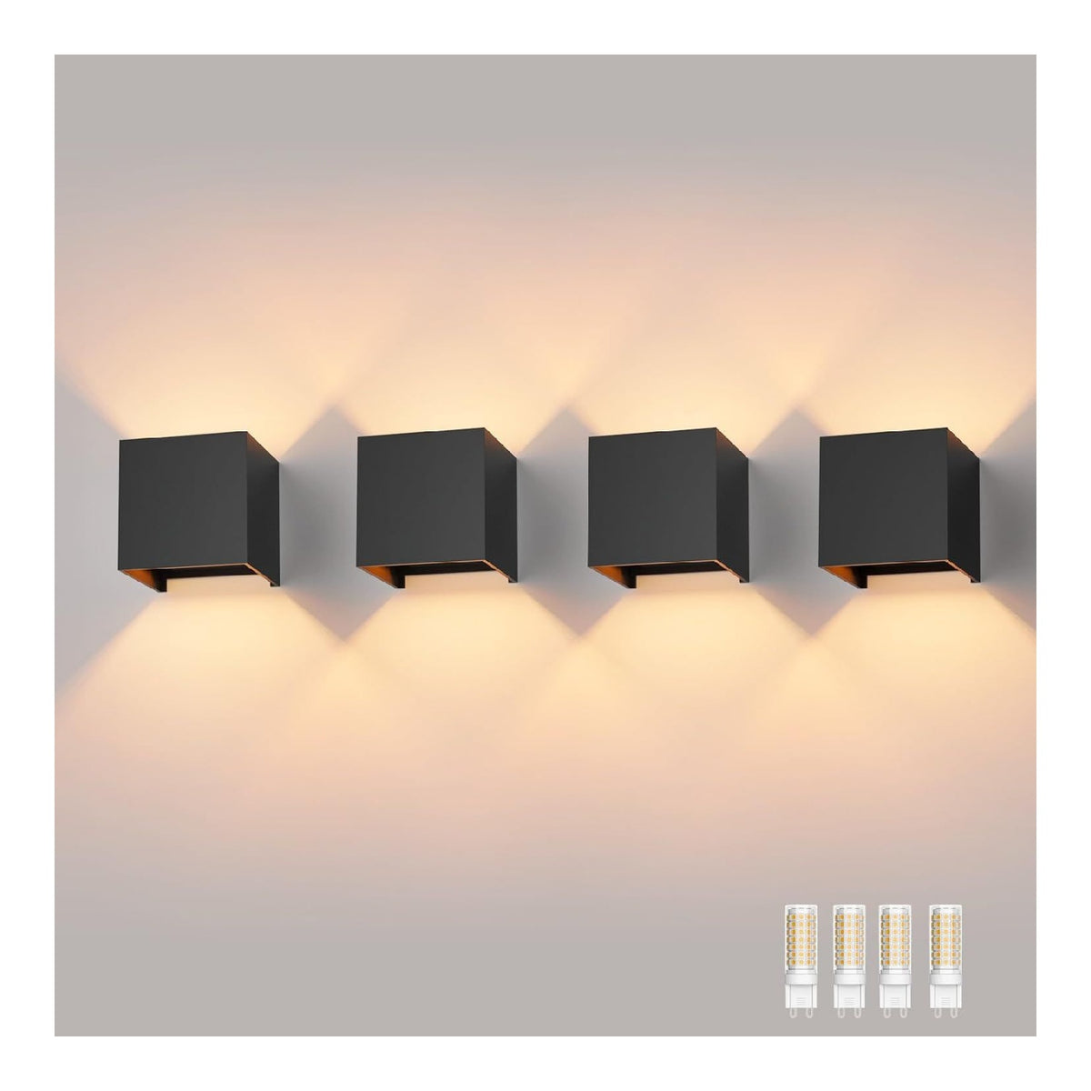 Solution lumineuse Noir et Blanc au dessin sobre en format applique murale 9W IP54 3000K