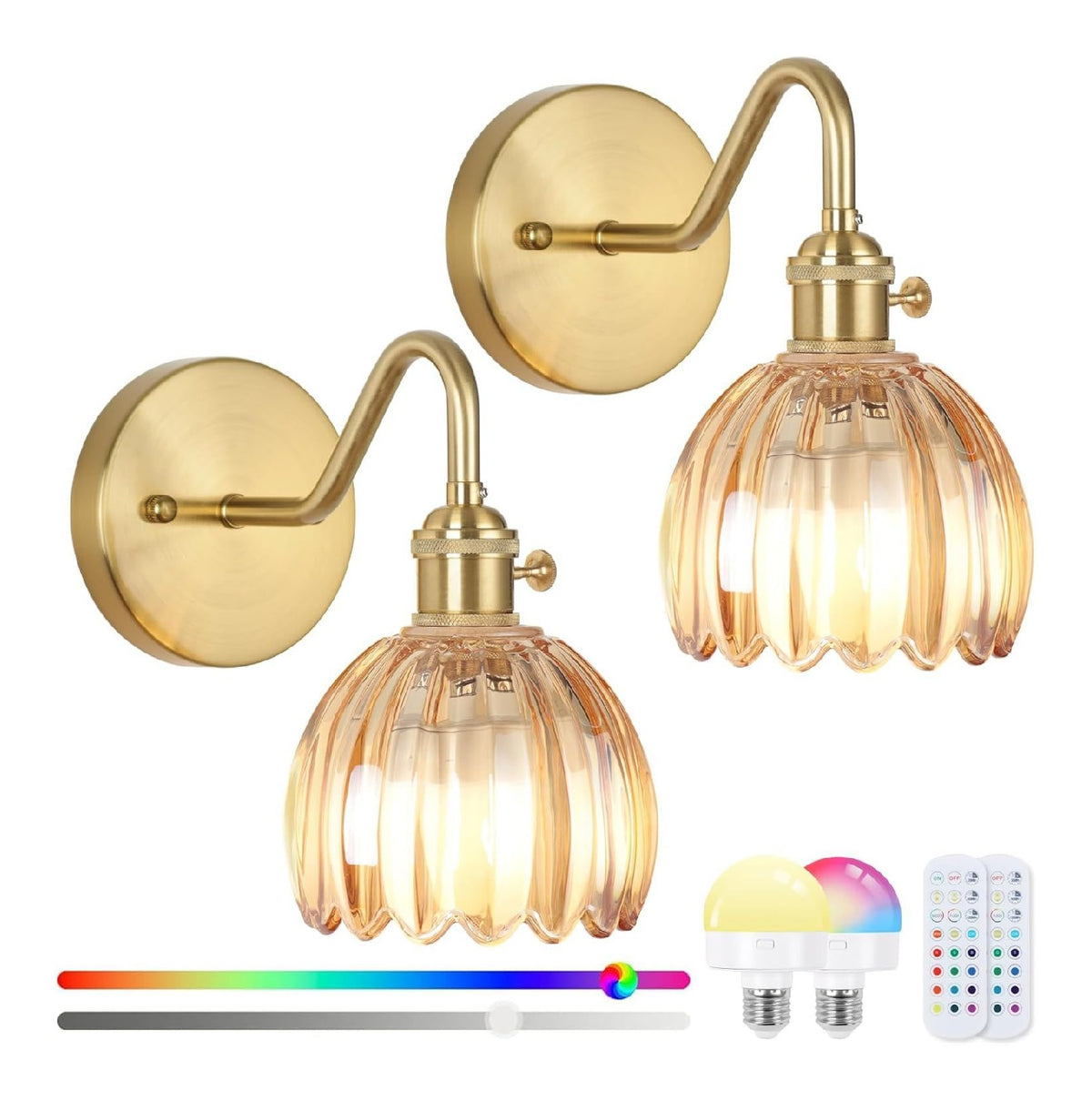 Applique murale Dore et Ambre a presence elegante et lumiere agreable