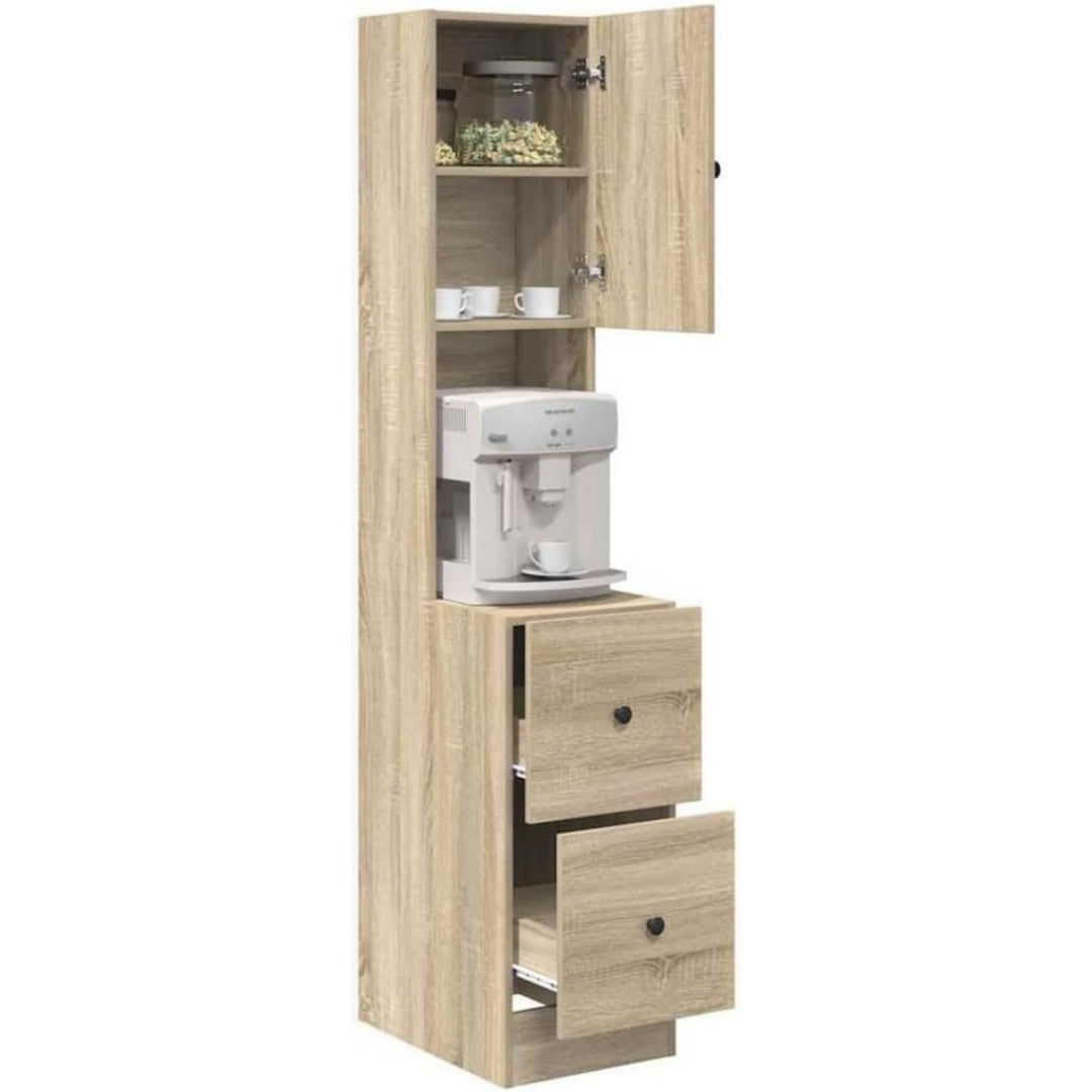Ilots de rangement fixes avec tiroirs reglable blanc