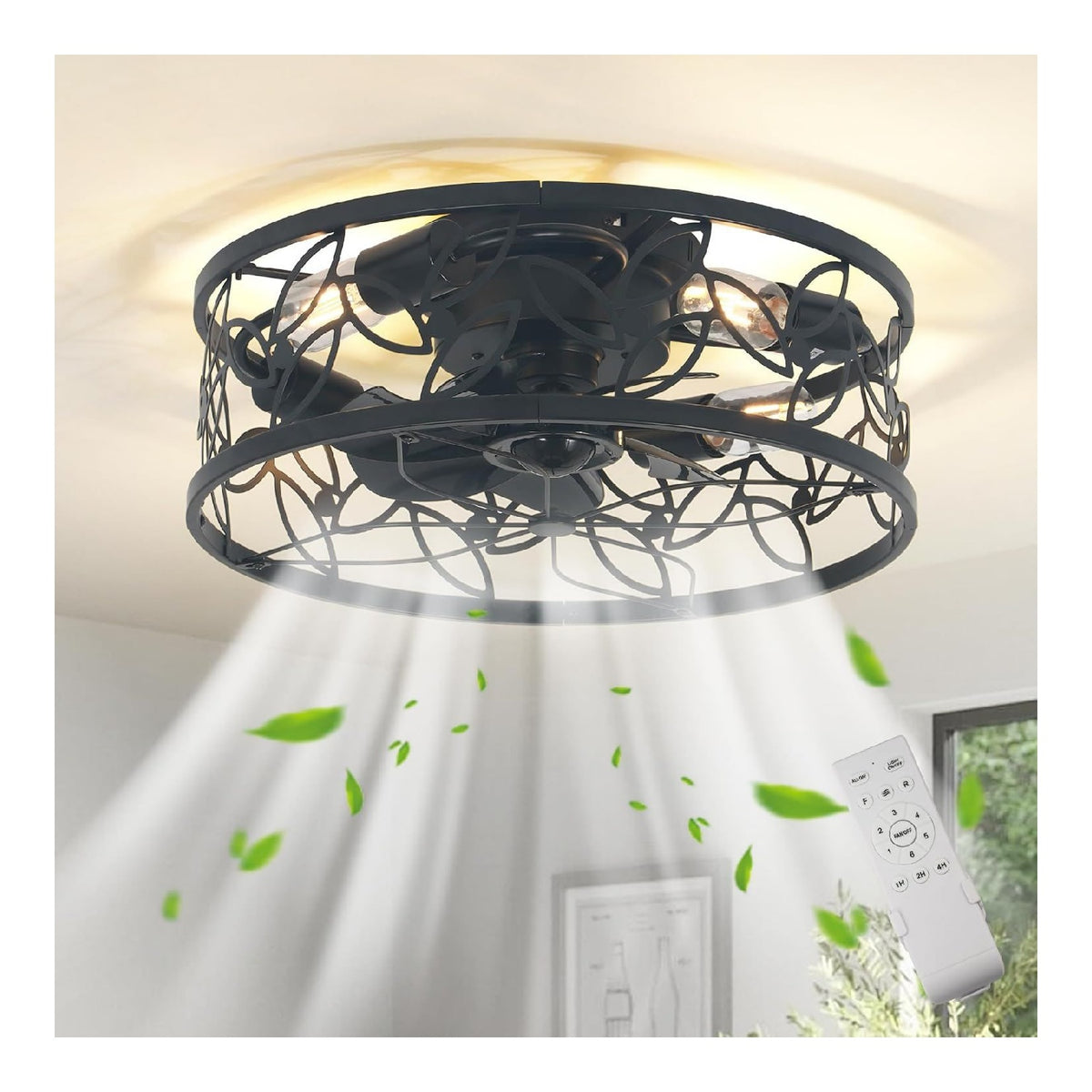 Luminaire Noir a silhouette graphique de type luminaire E27