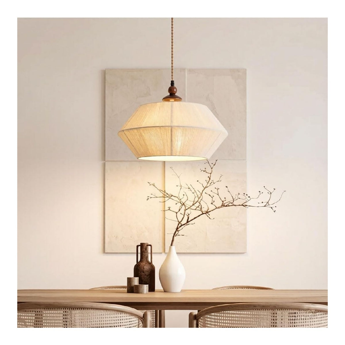Eclairage Ambre et Beige contemporain en version suspension E27