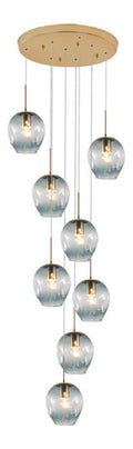 Lustre decoratif Gris et Ambre avec diffusion lumineuse harmonieuse E27