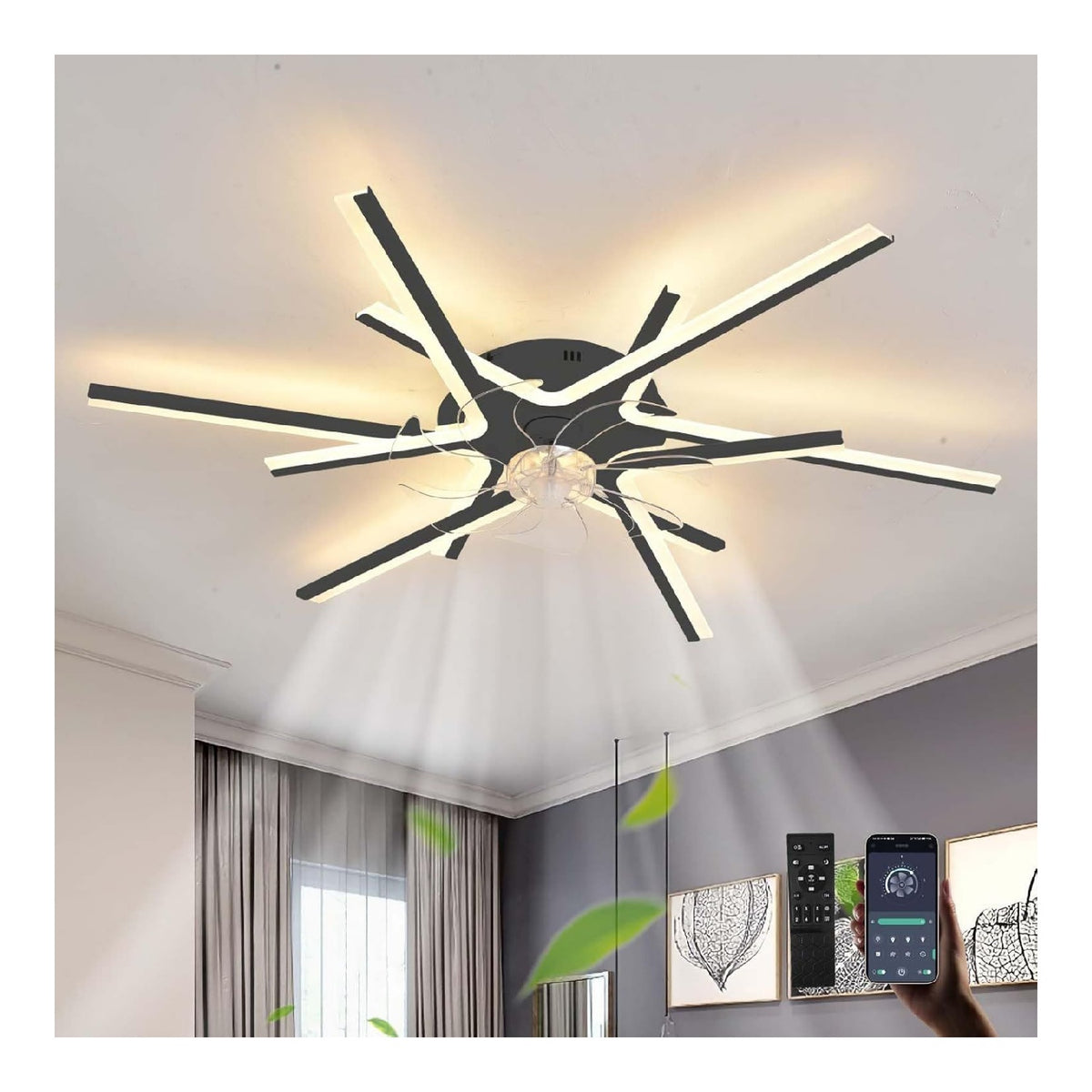 Lustre Noir et Ambre au style moderne avec conception fonctionnelle