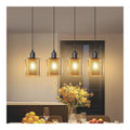 Suspension Noir et Dore aux lignes epurees avec eclairage confortable 25W E14