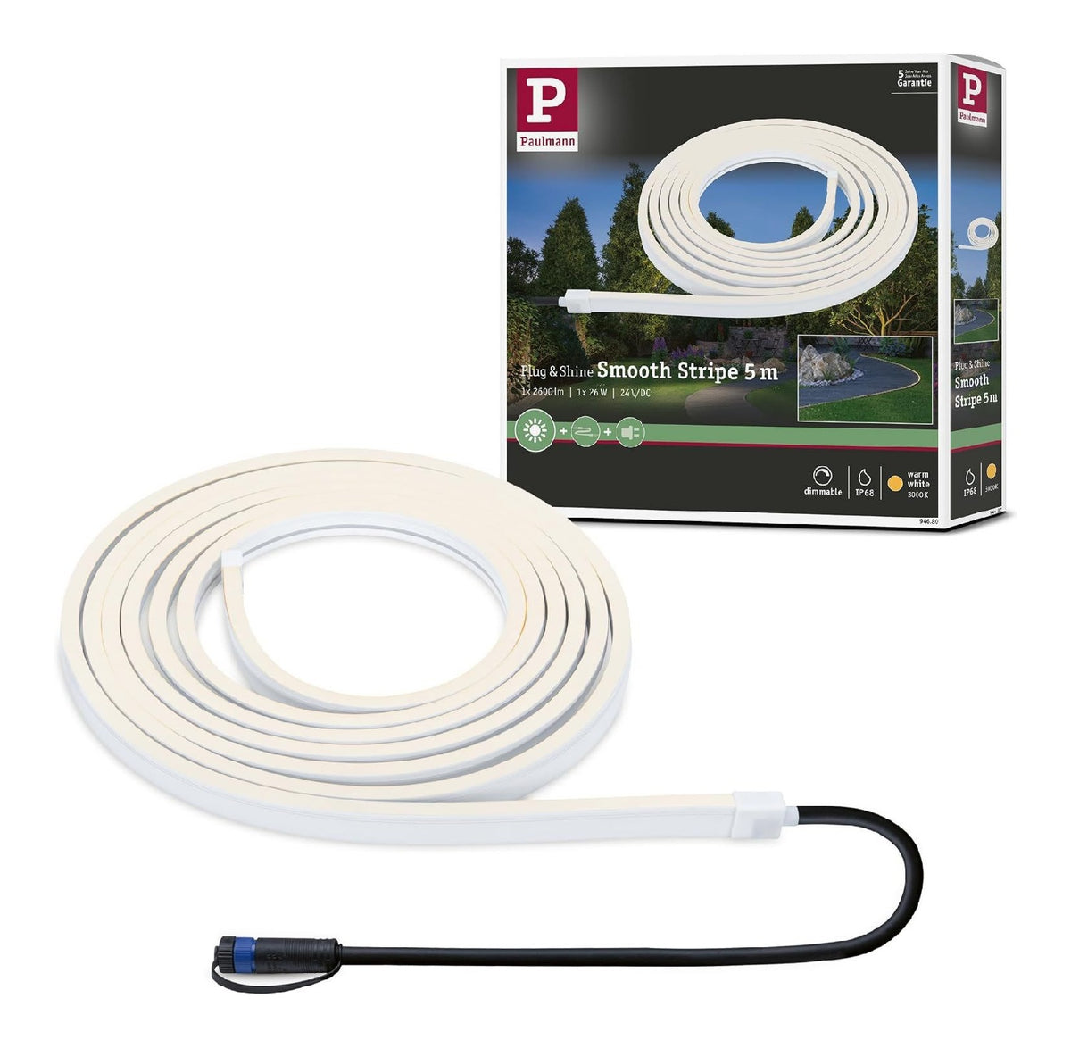 Luminaire Blanc et Rouge aux lignes epurees avec eclairage confortable IP67 3000K