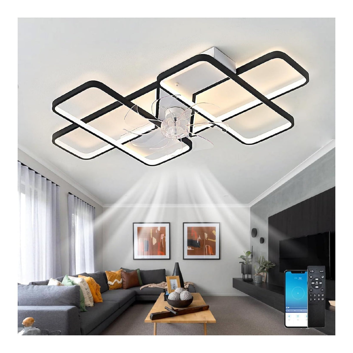 Luminaire Noir et Blanc a silhouette graphique de type luminaire 70W