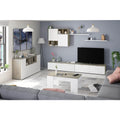 Ensemble meuble TV moderne finition chene Alaska et blanc pour salon