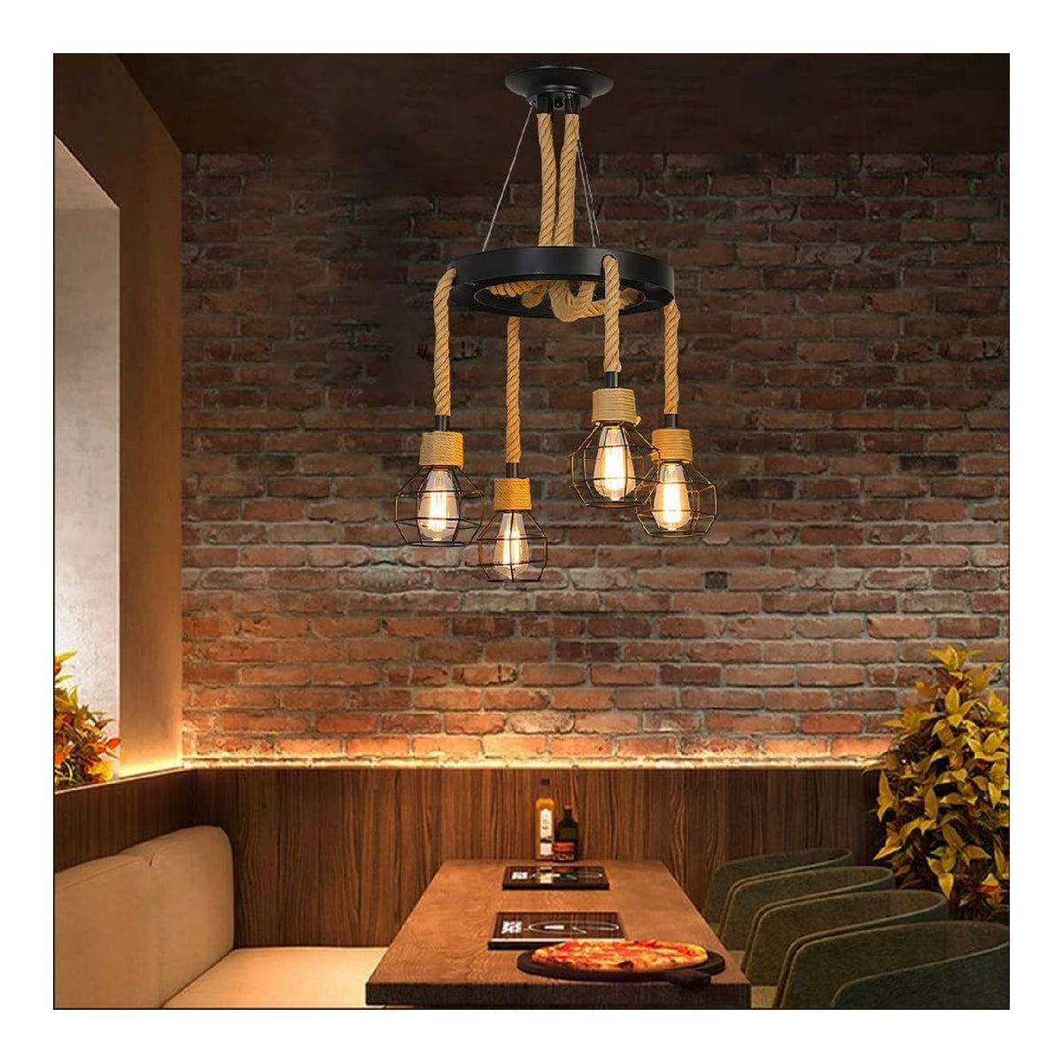 Suspension Noir et Ambre a presence elegante et lumiere agreable 60W E27