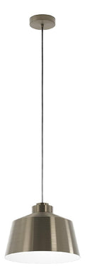 Suspension Noir et Blanc aux lignes epurees avec eclairage confortable 40 W E27