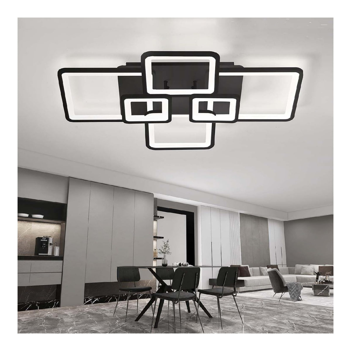 Eclairage Noir et Blanc contemporain en version suspension 96 W