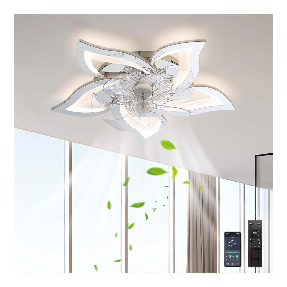 Eclairage Ambre et Bleu contemporain en version lustre 3000K