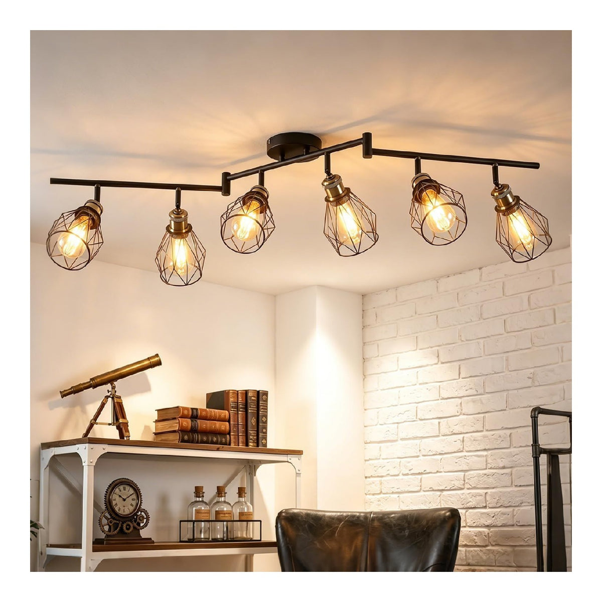 Spot de plafond Noir et Ambre aux lignes epurees avec eclairage confortable 60 W E27