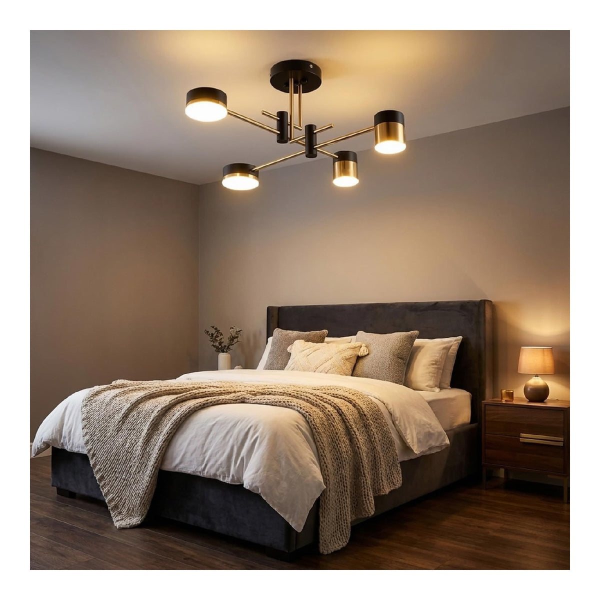 Luminaire Noir et Blanc a silhouette graphique de type plafonnier 32 W