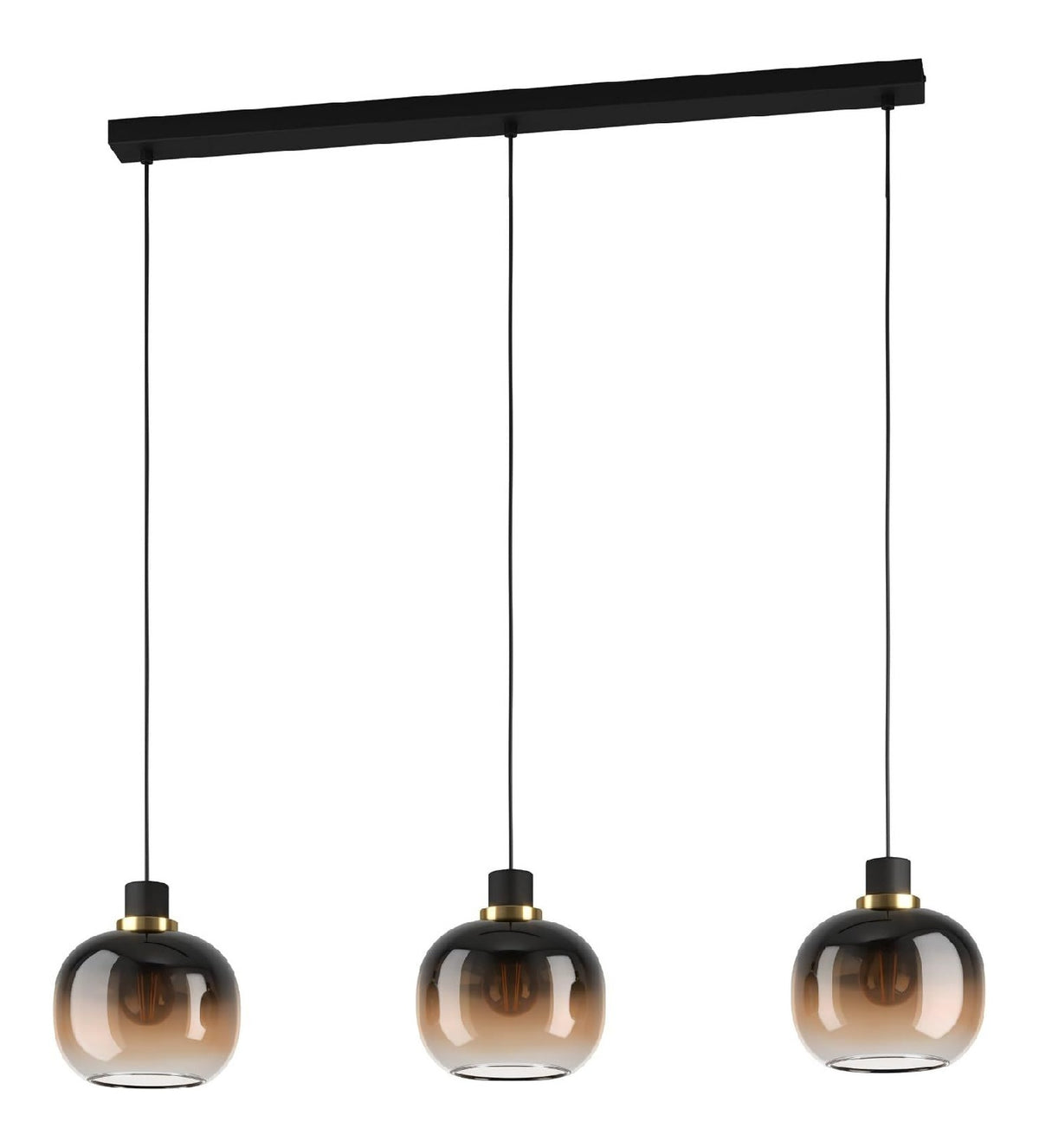 Suspension decoratif Noir et Ambre avec diffusion lumineuse harmonieuse 40 W E27