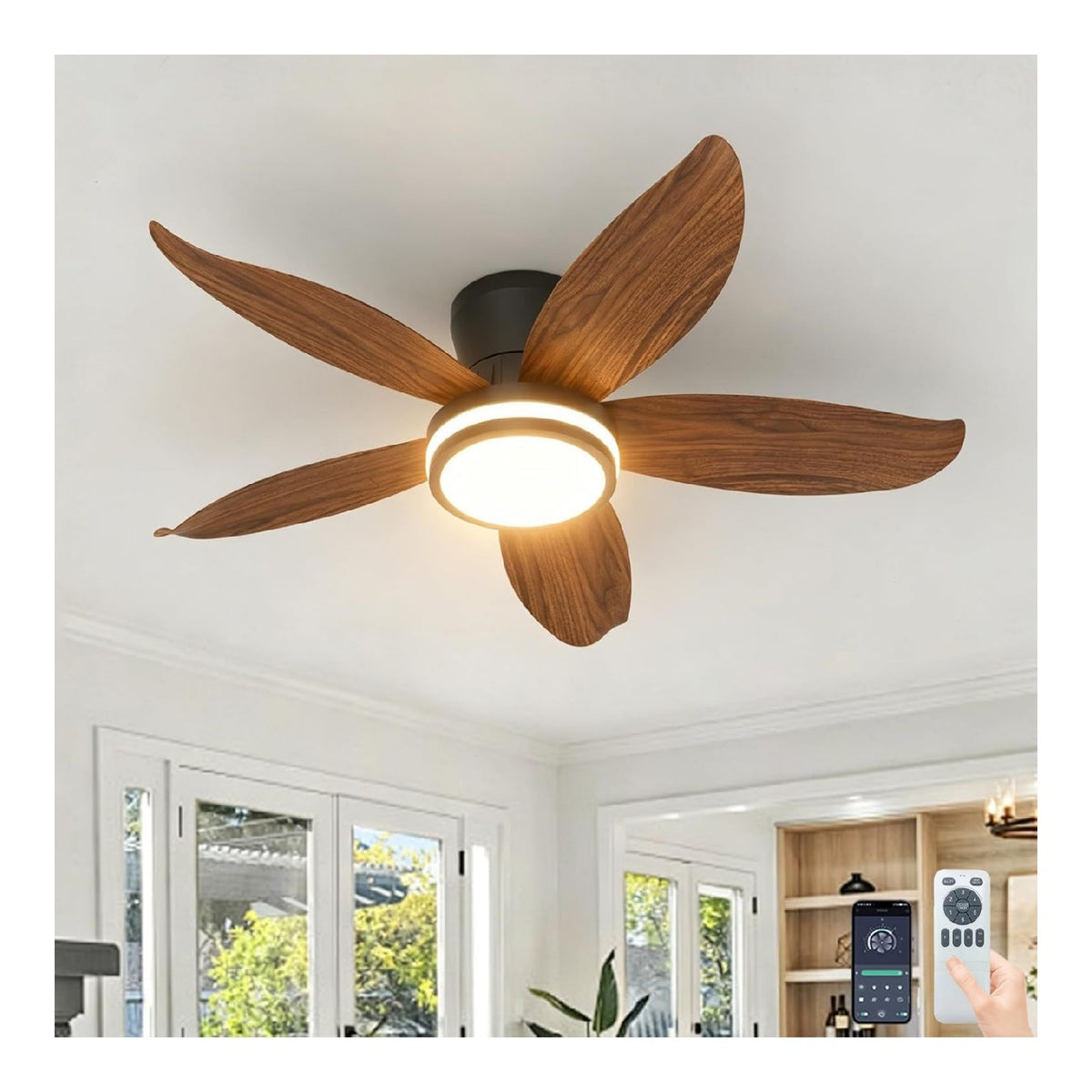 Lustre Noir et Ambre a presence elegante et lumiere agreable Q7-8266