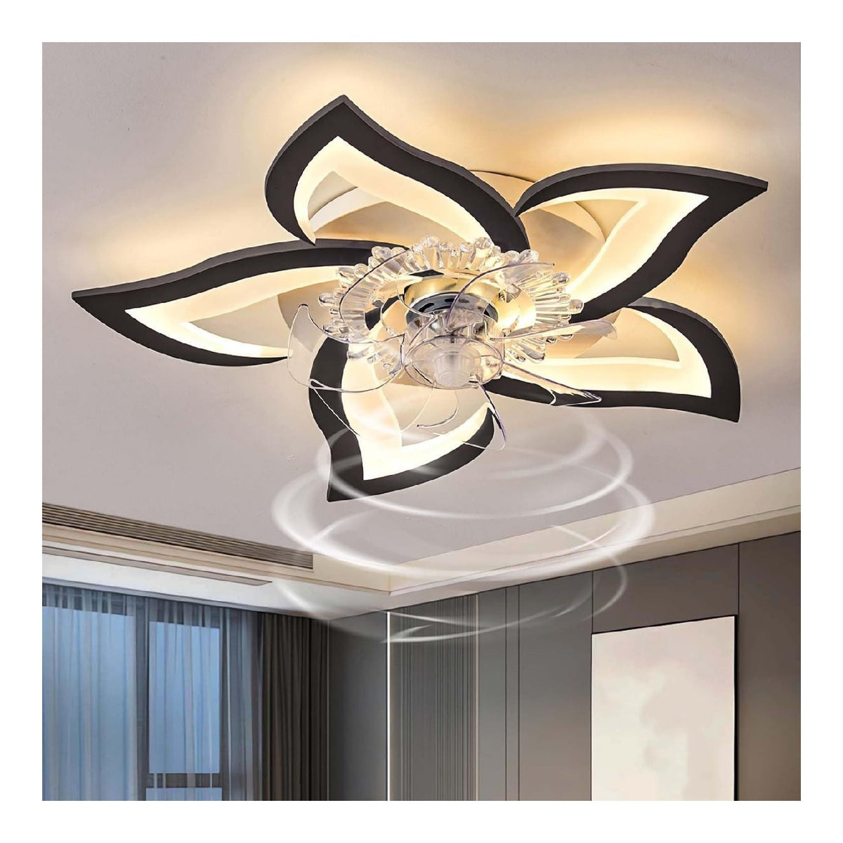 Lustre decoratif Noir et Blanc avec diffusion lumineuse harmonieuse 3000 K MQ-1476