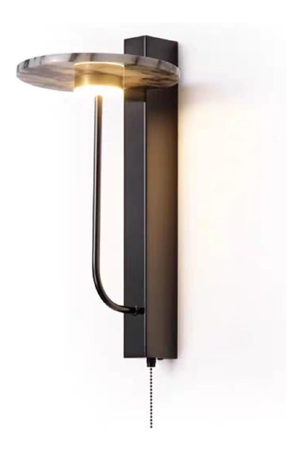 Luminaire Noir et Ambre a silhouette graphique de type applique murale 5 W