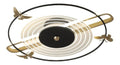 Plafonnier Blanc et Dore a presence elegante et lumiere agreable 30W