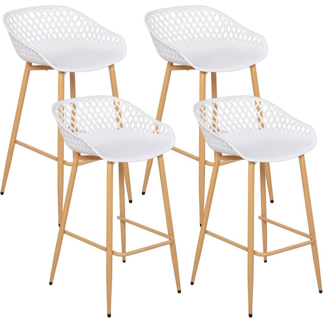Tabourets pliants finition bois structure metal naturel