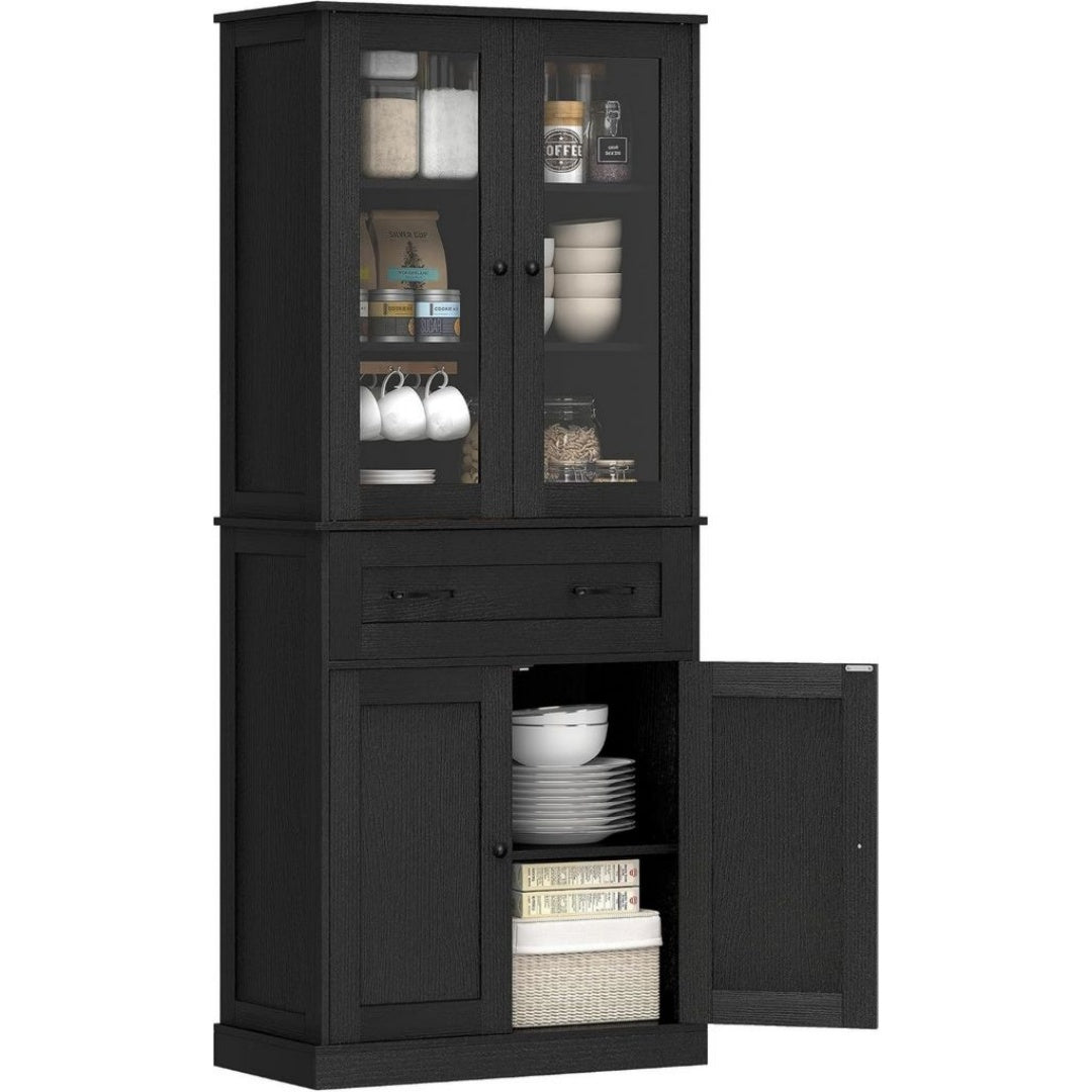 Armoires vitrees de presentation finition bois noir variante 2806