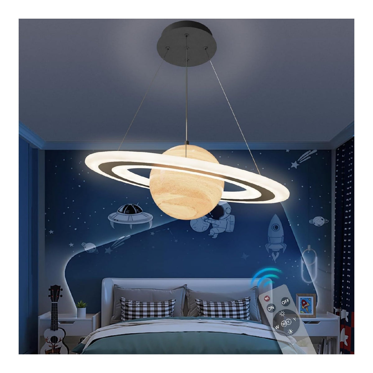 Lustre Ambre et Bleu a presence elegante et lumiere agreable 40W 3000K E27