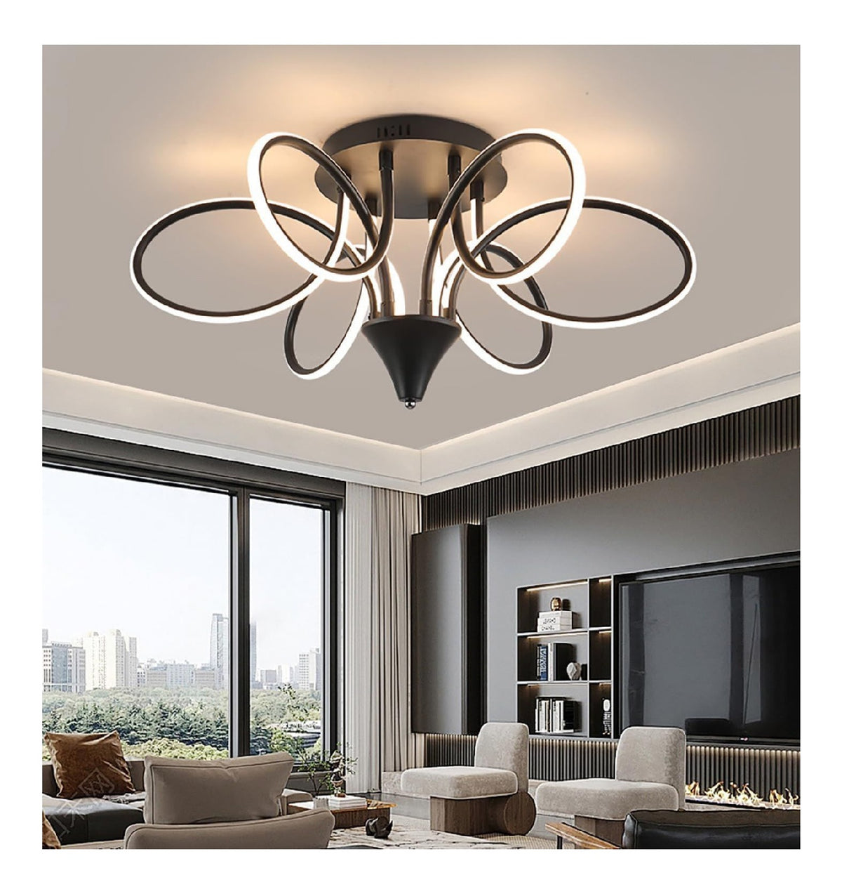 Plafonnier Noir et Blanc au style moderne avec conception fonctionnelle 60W