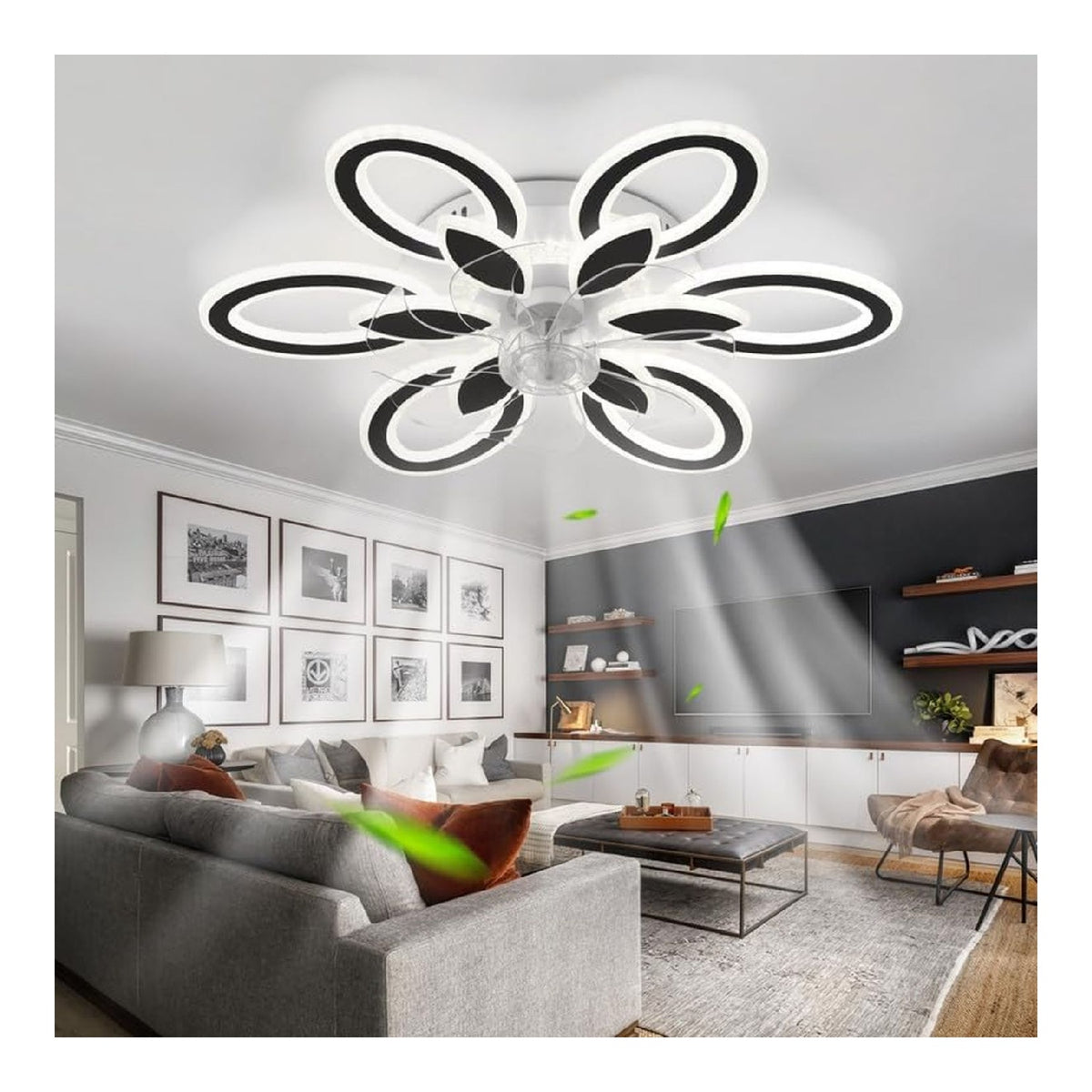 Plafonnier Noir et Blanc a presence elegante et lumiere agreable 4Z-1701