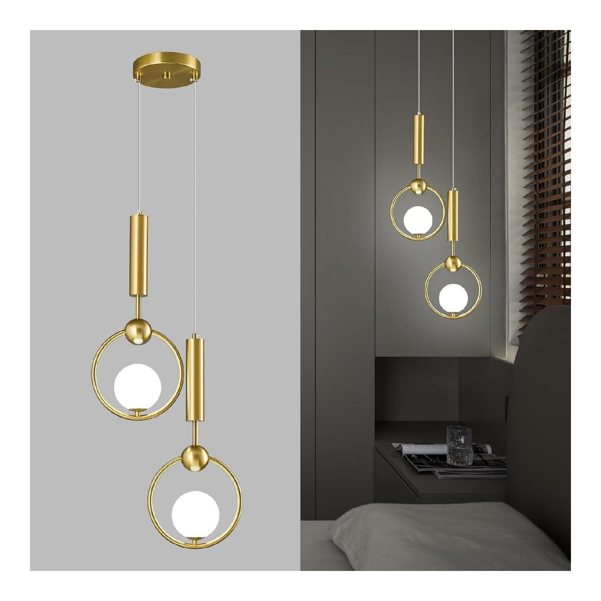 Suspension Ambre au style moderne avec conception fonctionnelle