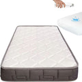 Ensembles de matelas et sommiers finition bois structure metal blanc variante 2422