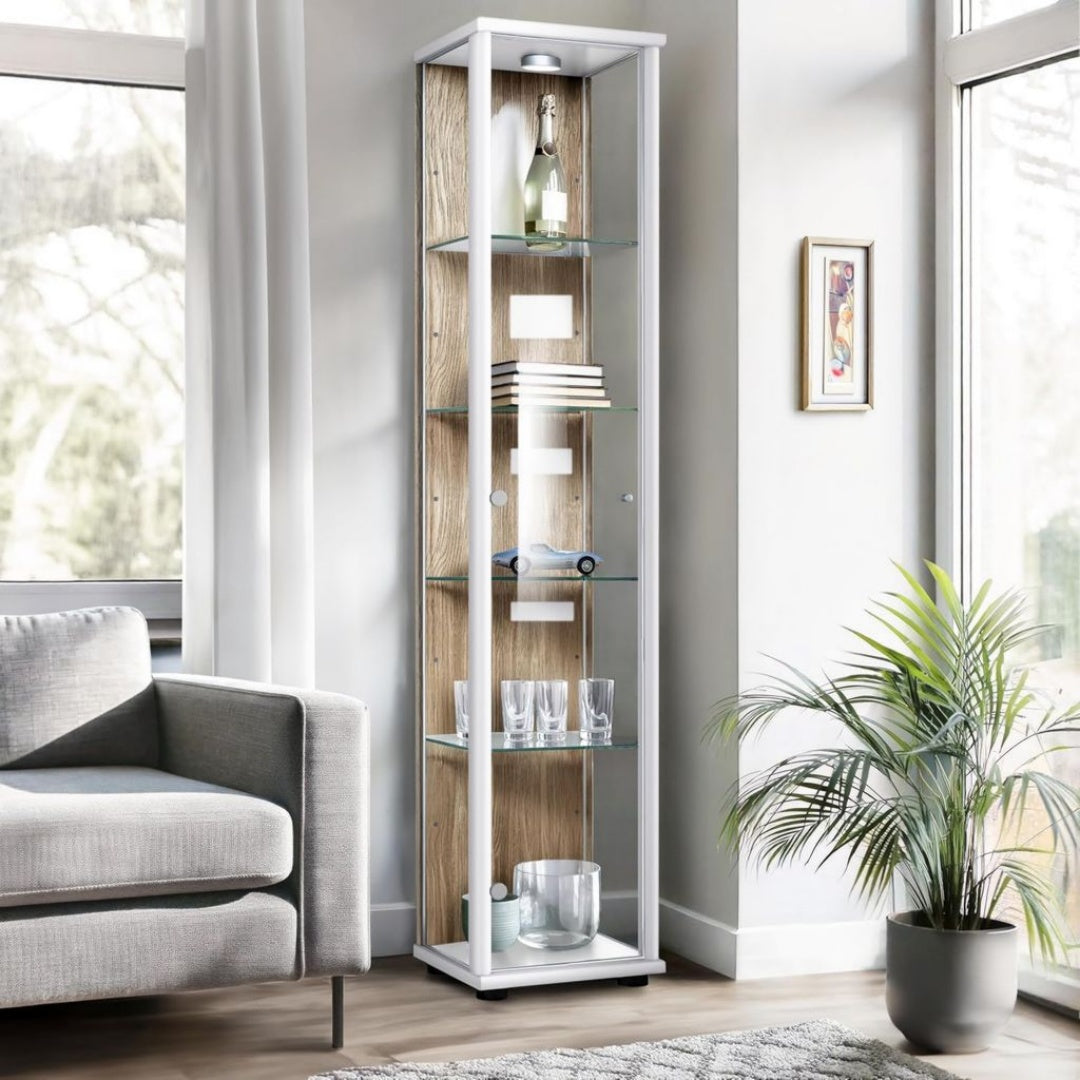 Armoires vitrees de presentation reglable blanc variante 2278