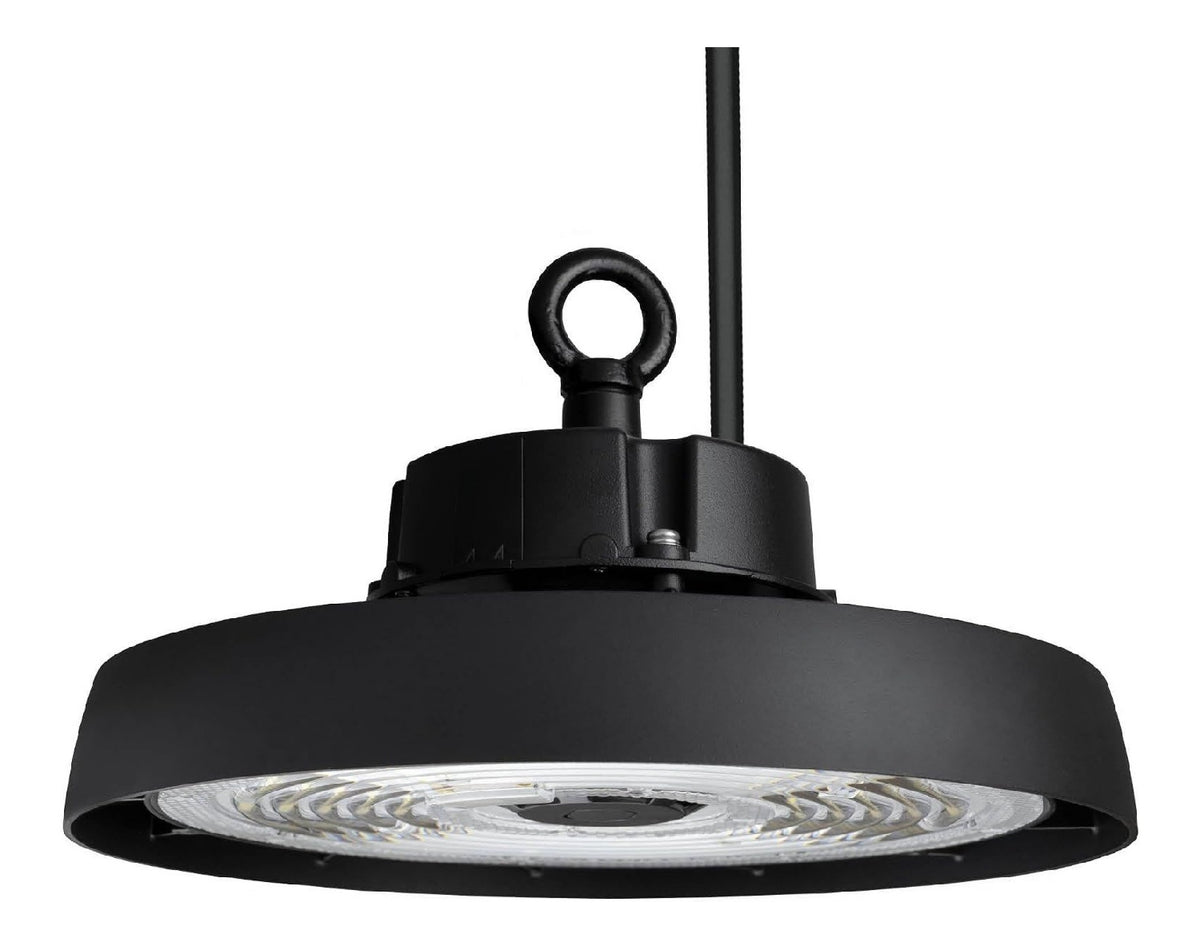 Plafonnier Noir aux lignes epurees avec eclairage confortable 100W IP65 4000K