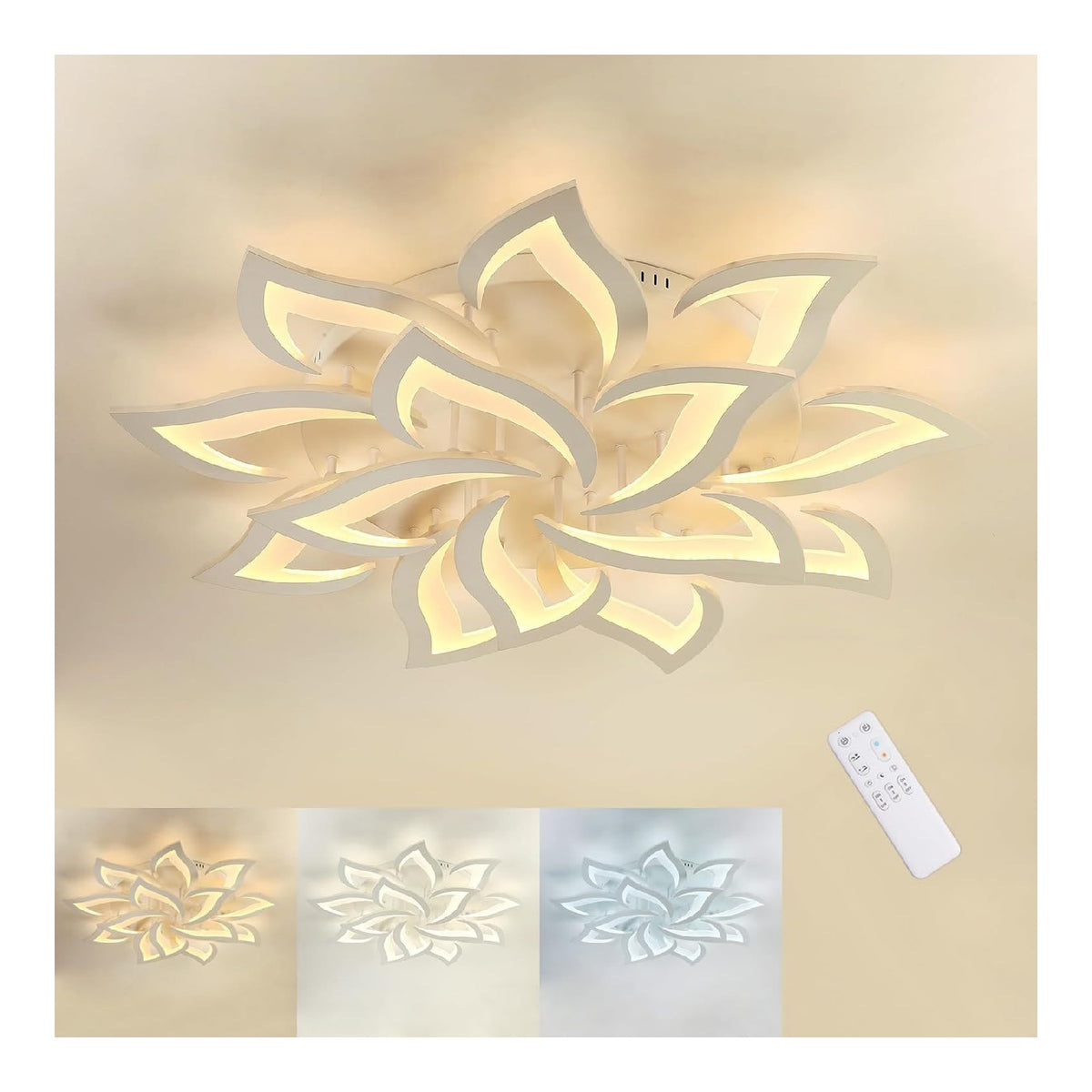 Plafonnier Blanc et Ambre au style moderne avec conception fonctionnelle 84W 3000K