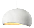 Suspension Blanc et Gris a presence elegante et lumiere agreable E27