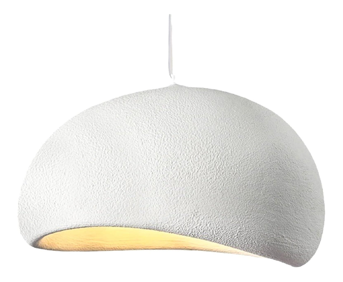 Suspension Blanc et Gris a presence elegante et lumiere agreable E27