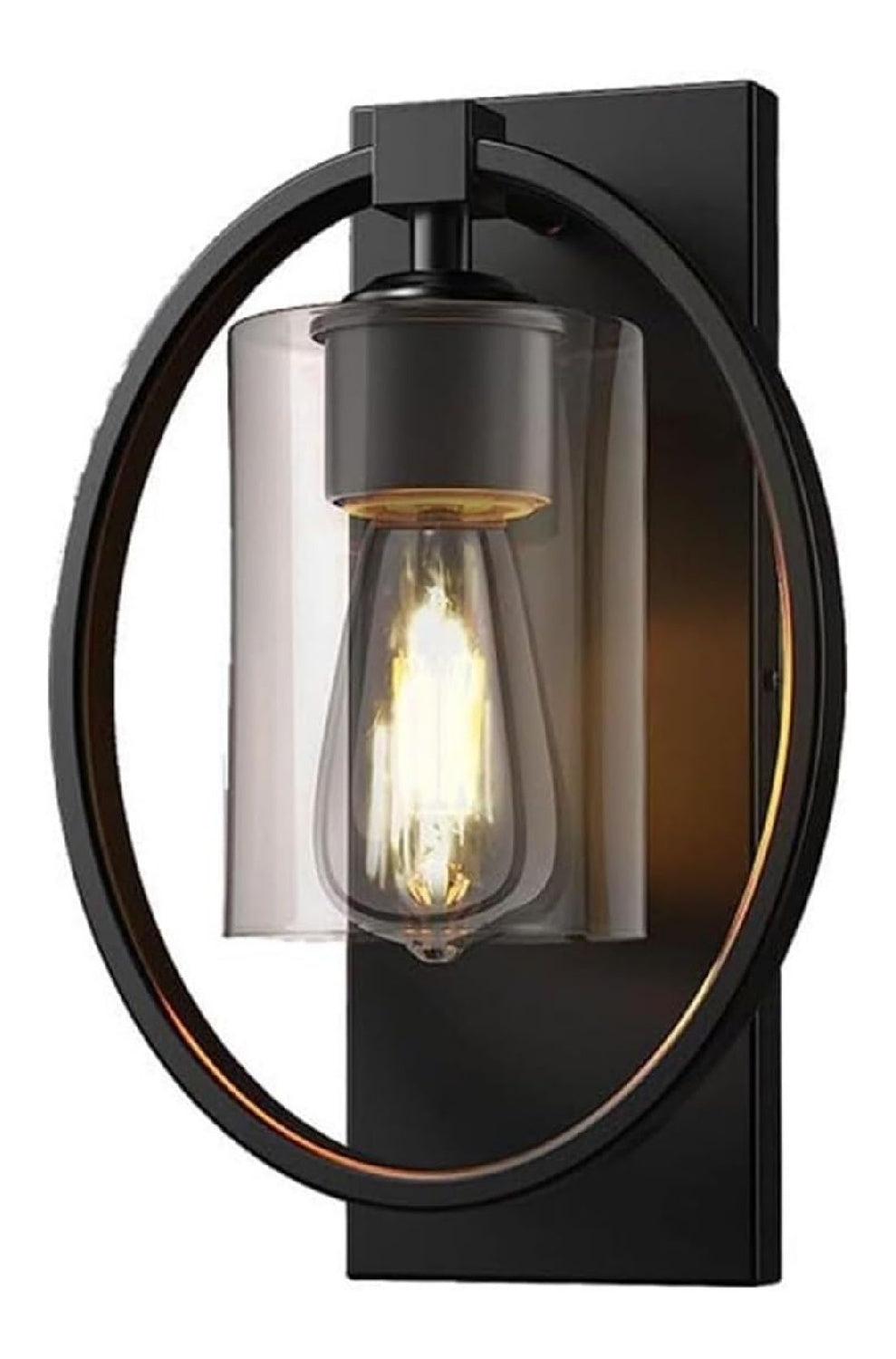 Applique murale Noir et Ambre aux lignes epurees avec eclairage confortable 60 W