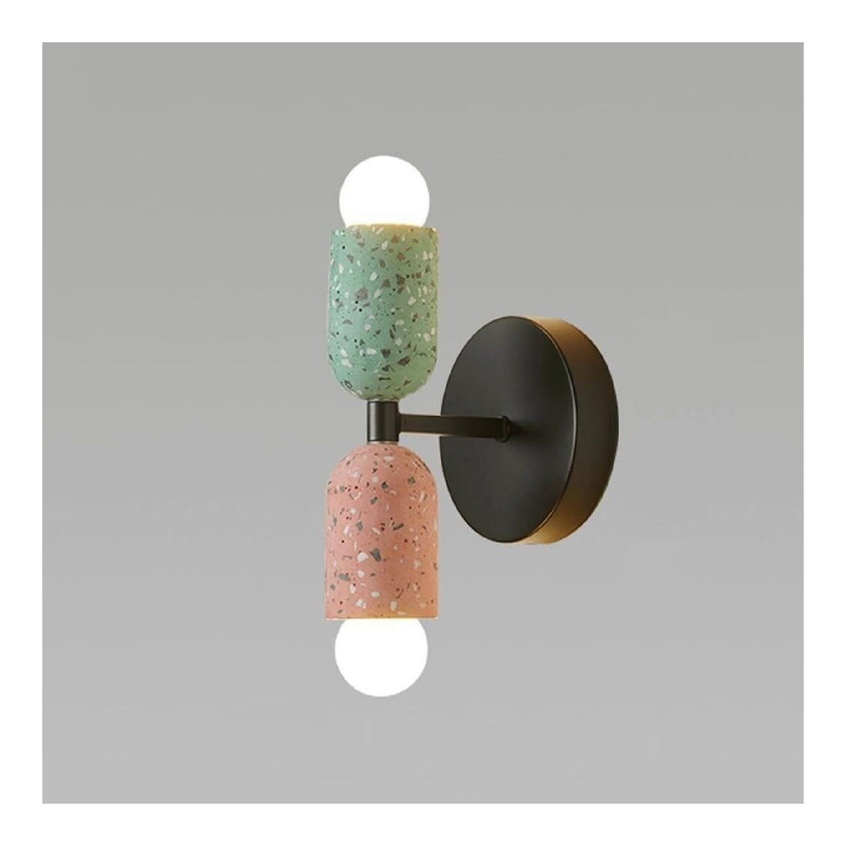 Luminaire Ambre et Vert a silhouette graphique de type applique murale 40 W E27