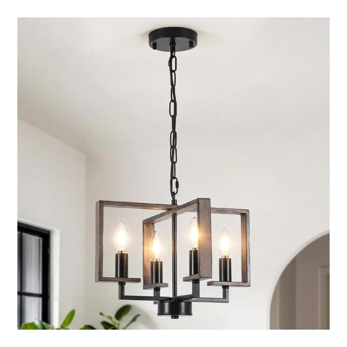 Suspension Ambre et Vert aux lignes epurees avec eclairage confortable E14