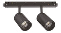 Luminaire Noir a silhouette graphique de type rail de spots 16W 4000K